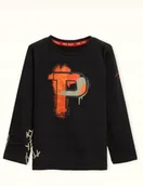 Bluzki damskie - Pepe Jeans Czarna Bluzka Dziecięca Z Nadrukiem Bawełniana 116 Cm Kyb - miniaturka - grafika 1