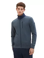 Bluzy męskie - TOM TAILOR Męska bluza ze stójką, 19024-sky Captain Blue White Melange, XXL - miniaturka - grafika 1
