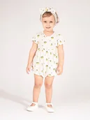 Kombinezony dla dzieci - Dziewczęcy rampers na lato cytrynki Nicol,r.86 - miniaturka - grafika 1