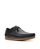 Półbuty męskie - Clarks Shacre Run Ii [Black Leather] - Rozmiar 41 - miniaturka - grafika 1