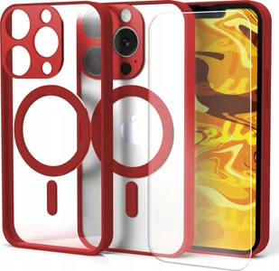 Hello Case Etui do iPhone 15 Pro Czerwony MagSafe, Pancerne, Obudowa szkło - Etui i futerały do telefonów - miniaturka - grafika 1