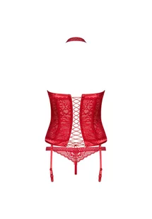 Obsessive sklep producenta Seksowny, czerwony gorset Flameria  L/XL - Bielizna erotyczna damska - miniaturka - grafika 4