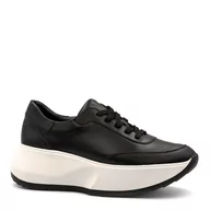 Sneakersy damskie - Czarne sznurowane sneakersy 5AD811S510 - Neścior - miniaturka - grafika 1