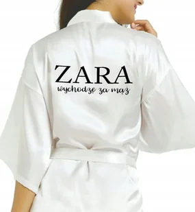 SZLAFROK SATYNOWY BIAŁY Wieczór Panieński WYCHODZĘ ZA MĄŻ Różne Wzory - Piżamy damskie SZLAFROK SATYNOWY BIAŁY Wieczór Panieński WYCHODZĘ ZA MĄŻ Różne Wzory - Piżamy damskie - miniaturka - grafika 1