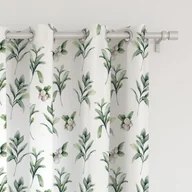 Zasłony - Zasłona WINTER wzór BN42 | gałązki jemioły 150 x 260 cm tkanina zaciemniająca - miniaturka - grafika 1