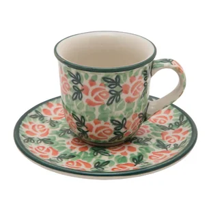 FILIŻANKA do espresso 60 ml ze spodkiem - Ceramika Artystyczna Bolesławiec - Filiżanki - miniaturka - grafika 1