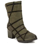 Botki damskie - Maciejka Botki damskie ocieplane na słupku Zielone-41 - miniaturka - grafika 1