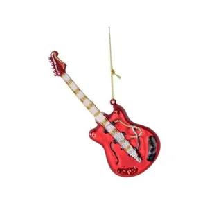 Bombka szklana gitara 14,2 cm czerwona - Bombki - miniaturka - grafika 1