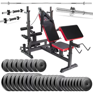 Zestaw Do Ćwiczeń 190Kg Z Ławką Treningową Ph20C - Ławka, Sztanga, Obciążenie, Hantle - Ławki treningowe - miniaturka - grafika 1