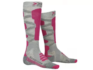X-Socks, Skarpety narciarskie, Ski Silk Merino 4.0 2020, szaro-różowe, rozmiar 39-40 - Skarpetki damskie - miniaturka - grafika 1