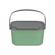 Kosze na śmieci - MINI BINI - podręczny pojemnik na bio odpady - kolor zielony pojemnik szara pkrywa 35% bio- 4.5L - miniaturka - grafika 1