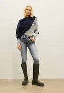 Spodnie damskie - Stradivarius D07 Jeansy skinny fit z regularnym stanem CIEMNOSZARY DENIM 34 - miniaturka - grafika 1