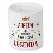 Skarbonki - Skarbonka Dla Aureli na Urodziny na Prezent z Nadrukiem ze Zdjęciem - miniaturka - grafika 1