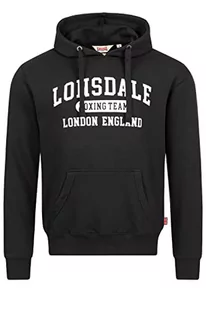 Lonsdale Męska bluza z kapturem, czarna/biała, 3XL (DE) - Bluzy męskie - miniaturka - grafika 1