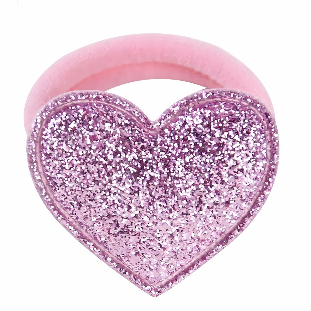 Gumka do Włosów Różowa Błyszcząca Serce Bezpieczna dla Dzieci Lekka Wygodna