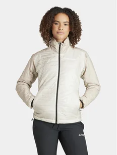 adidas Kurtka outdoor IB4179 Beżowy Regular Fit - Odzież trekkingowa damska - miniaturka - grafika 1