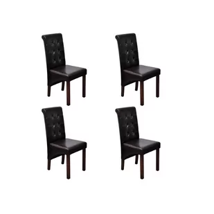 vidaXL Krzesła jadalniane, brąz (4 sztuki) - Krzesła - miniaturka - grafika 1