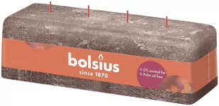 Świeca Rustykalna Bolsius Rustic Shine 4-knotowa 80/90/250mm Taupe - Świece - miniaturka - grafika 1