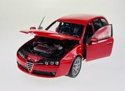 Samochody i pojazdy dla dzieci - Welly Alfa Romeo 159 Sportwagon Czerwony 1:24 Samochód Nowy Metalowy Model - miniaturka - grafika 1