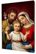 Ikony i obrazy sakralne - Obraz religijny na desce lipowej, Święta Rodzina - miniaturka - grafika 1