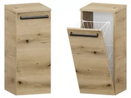 Szafki łazienkowe - Słupek Łazienkowy ATHD 30 cm K - Dąb Evoke Coast Mat - Uchwyty Czarne Matowe - miniaturka - grafika 1