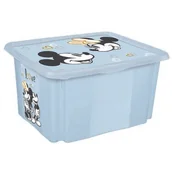 Pudła i pojemniki do przechowywania - Pojemnik obrotowy z pokrywą karolina "mickey mouse" 15 l niebieski - miniaturka - grafika 1