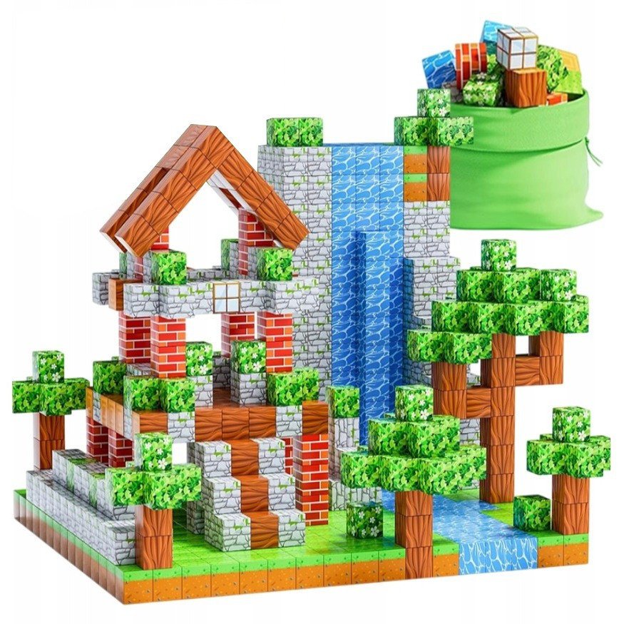 Klocki Magnetyczne, Klocki Konstrukcyjne 100 szt. - 8 magnesów - Model 042