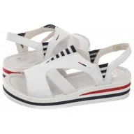 Sandały damskie - Sandały Białe V02Y5-80 White (RI1-a) Rieker - miniaturka - grafika 1