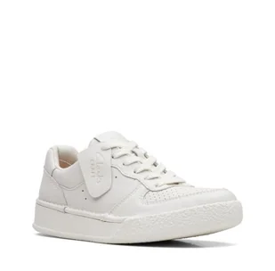Clarks Craft Cup Court [White Leather] - Rozmiar 38 - Półbuty damskie - miniaturka - grafika 1