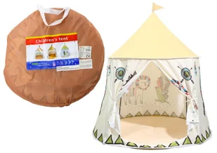 Namiot Indiański Tipi Dla Dzieci Beżowy 125 Cm - Namioty i tipi dla dzieci - miniaturka - grafika 1
