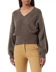 Sisley Damski sweter z dekoltem w serek L/S 109RM400A Sweater, brązowy 84Y, XS - Swetry damskie - miniaturka - grafika 1