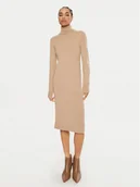 Sukienki - Calvin Klein Sukienka dzianinowa K20K207485 Beżowy Regular Fit - miniaturka - grafika 1