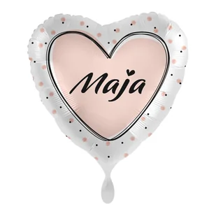 Balon imienny foliowy Maja serce pakowany 43 cm - Balony i akcesoria - miniaturka - grafika 1