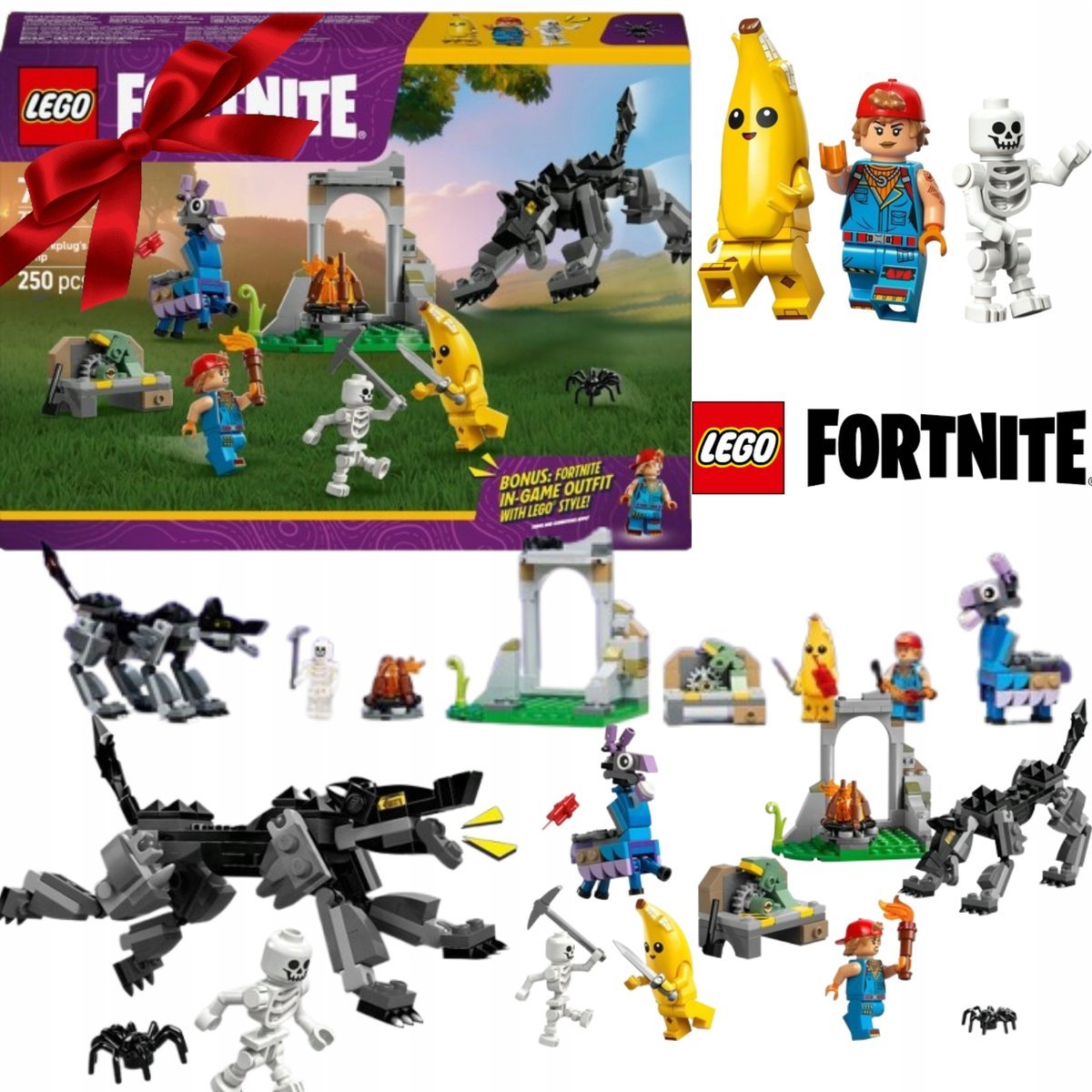 LEGO FORTNITE 77075 SKÓREK I ISKRA ORAZ OBÓZ KLOCKI PREZENT DLA DZIECKA