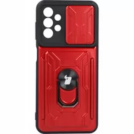 Etui i futerały do telefonów - Bizon Etui Case CamShield Card Slot Ring Galaxy A13 4G czerwone BCCSCSRGALA134GRD - miniaturka - grafika 1
