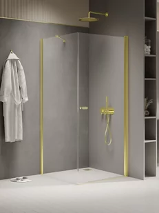 Kabina prysznicowa New Trendy New Soleo 70x90 prostokątna złota uniwersalna K-1829 - Kabiny prysznicowe - miniaturka - grafika 1