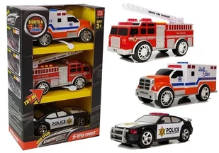 KOLOROWY ZESTAW AUT STRAŻ POŻARNA POLICJA SŁUŻBY SPECJALNE - Samochody i pojazdy dla dzieci - miniaturka - grafika 1