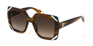 Furla Okulary damskie, Shiny Striped Brown, 54 - Okulary przeciwsłoneczne - miniaturka - grafika 1