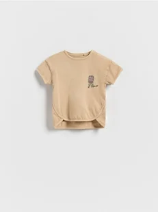 Reserved - Bawełniany t-shirt - bursztynowy - Bluzki dla niemowląt - miniaturka - grafika 1