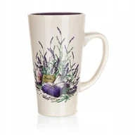 Kubki - WYSOKI CERAMICZNY KUBEK lawenda 450 ml z uchem - miniaturka - grafika 1