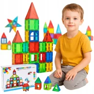 Klocki - Klocki Magnetyczne Konstrukcyjne 3D Panele Magnetic Tiles Duży Zestaw 45 El - miniaturka - grafika 1