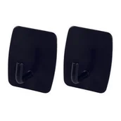 Wieszaki łazienkowe - Wieszak samoprzylepny Style prostokąt czarny mat 2 szt. - miniaturka - grafika 1