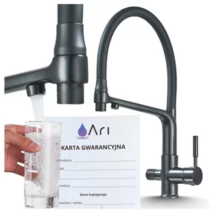 Bateria Kuchenna Trójdrożna z Obrotową Wyciąganą Wyjmowaną Elastyczną Wylewką Kran Do Kuchni Czarna Matowa z Dodatkową Wylewką WODA FILTROWANA - CZA.. - Baterie kuchenne Bateria Kuchenna Trójdrożna z Obrotową Wyciąganą Wyjmowaną Elastyczną Wylewką Kran Do Kuchni Czarna Matowa z Dodatkową Wylewką WODA FILTROWANA - CZA.. - Baterie kuchenne - miniaturka - grafika 1