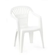 Fotele i krzesła ogrodowe - Krzesło ogrodowe plastikowe niskie białe - miniaturka - grafika 1