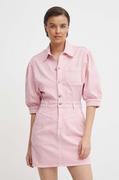 Sukienki - Pepe Jeans sukienka GRACIE kolor różowy mini rozkloszowana PL953518 - miniaturka - grafika 1