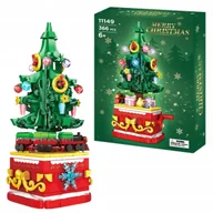 Klocki - Klocki bożonarodzeniowe choinka z pociągiem w ruchu ozdoba na święta - miniaturka - grafika 1