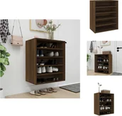 Szafki na buty - vidaXL Szafka na buty brązowy dąb 60x35x70 cm materiał drewnopochodny - Półki i szafki na buty - miniaturka - grafika 1