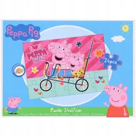 Puzzle - PUZZLE Nickelodeon  24 SZT ŚWINKA PEPPA PIG 24 X 17 CM ROWEROWY RAJD - miniaturka - grafika 1