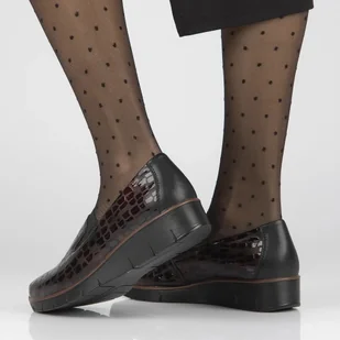 Skórzane półbuty Filippo DP3160/23 BG bordo - Półbuty damskie - miniaturka - grafika 11