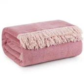 Koce - Koc Akrylowy 220x240cm Jasnoróżowy Luksusowy - miniaturka - grafika 1